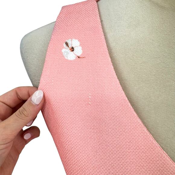 Gabby Skye NWT Salmon Pink Woven Texture Flamingo Novelty Sleeveless Dress - Picture 8 of 15